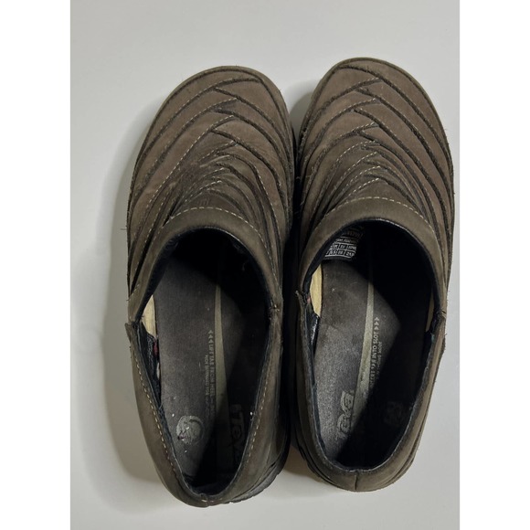 TEVA Vaana 6399 Brown Leather Shoes Loafers Slip-On Clogs Comfort Women’s Size 7 - Picture 1 of 10